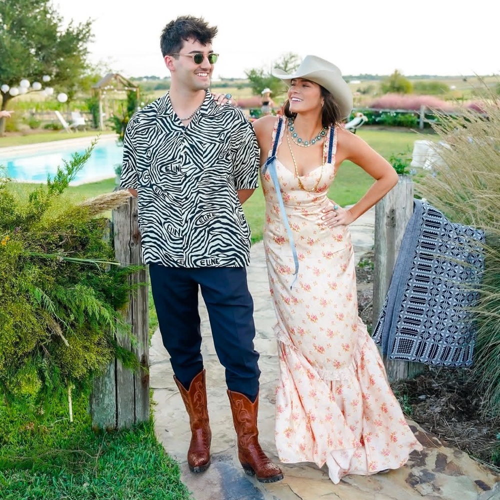 🆕 LoveShackFancy Soroya Silk Floral Print V-Neck Maxi Dress in Cream Size 4